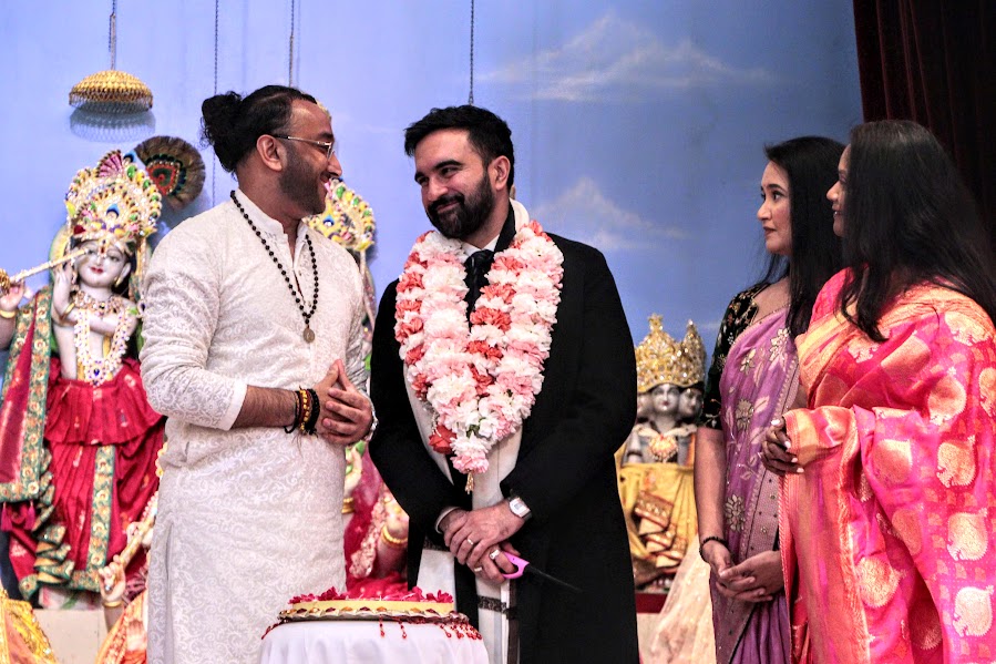 Mamdani attending a Diwali event at a location Mandir ( Hindu Temple) at Ozone Park.
