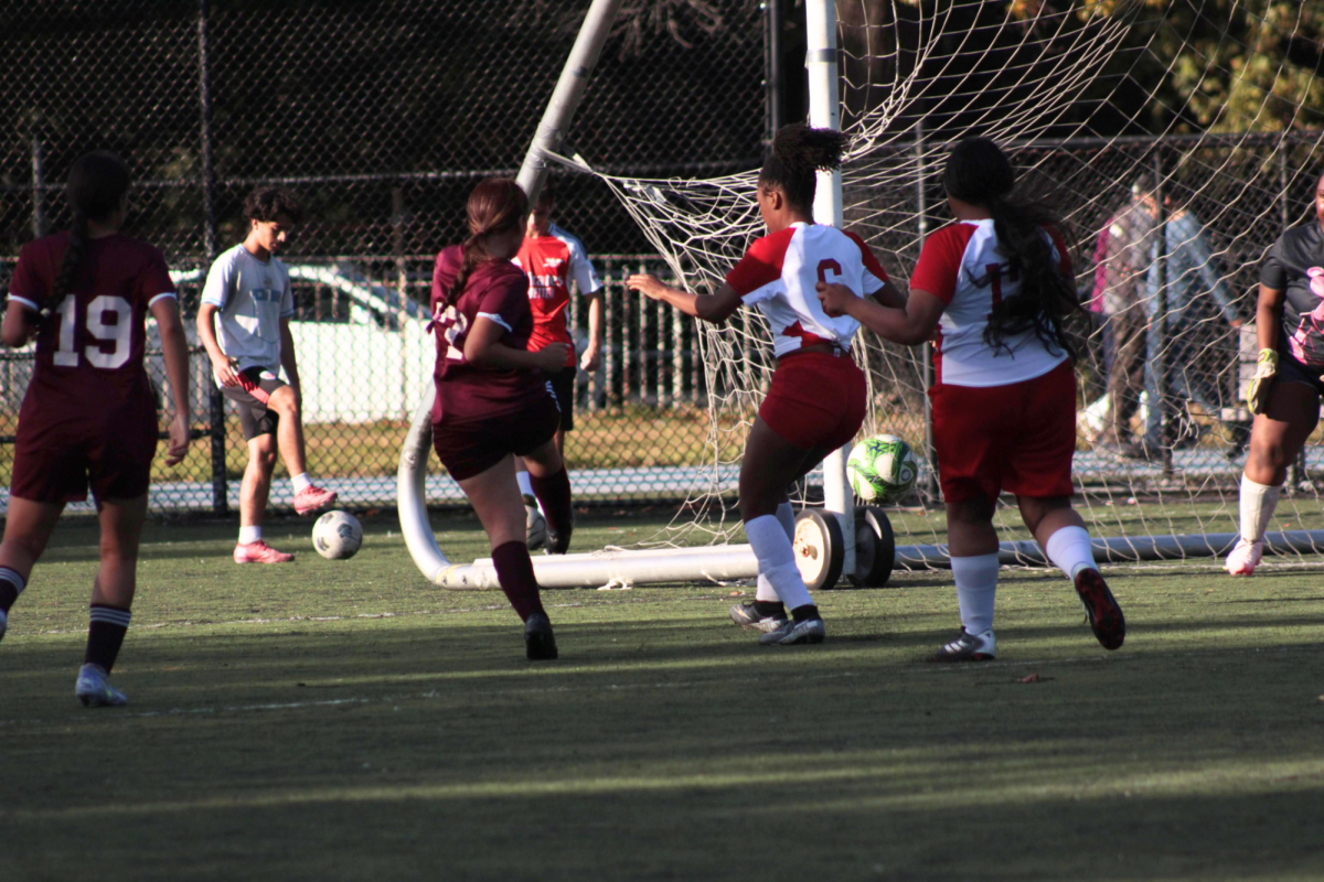 During the game against Jamaica High School on October 8th, Destiny Delgado #7 made a goal which contributed to their 4-0 win.